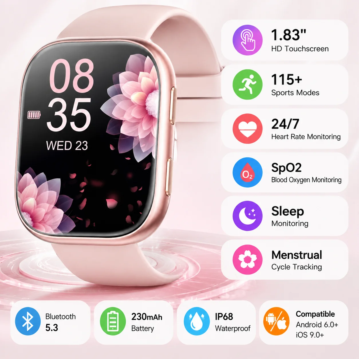 2026 Ladies Smartwatch with 115+ Sports Modes & Health Tracking - Image 3