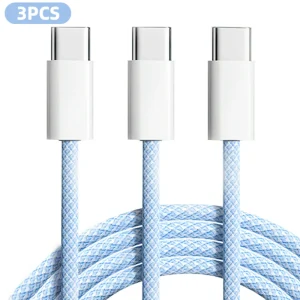 3-Pack 6FT 60W Nylon Braided USB-C Cables - Thumbnail Image 4