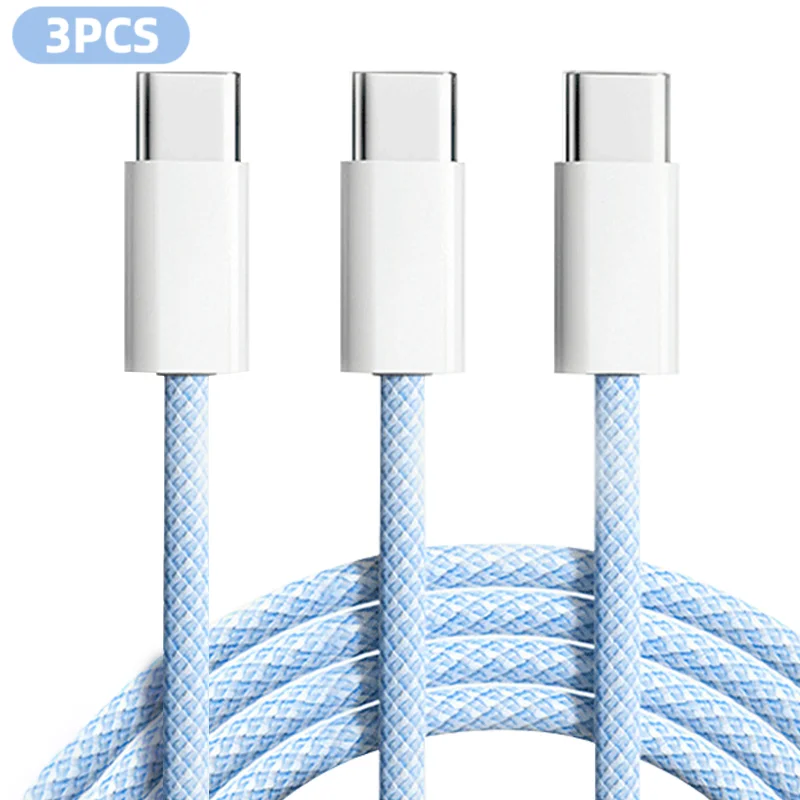 3-Pack 6FT 60W Nylon Braided USB-C Cables - Image 4