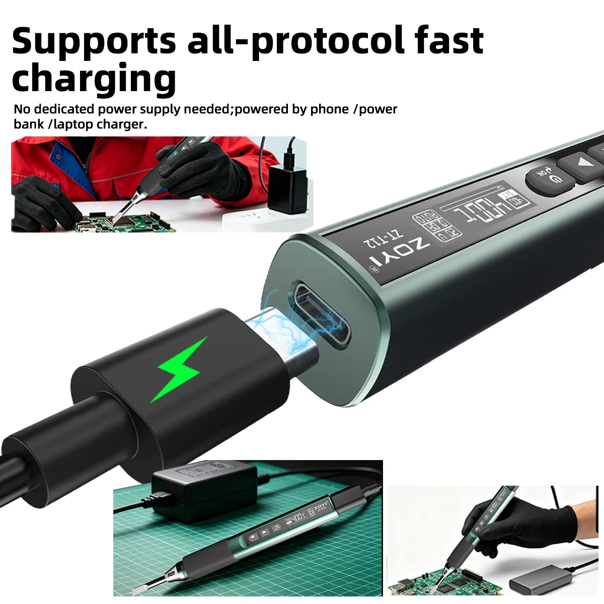 ZOYI ZT-T12 100W Smart Soldering Iron - Image 2
