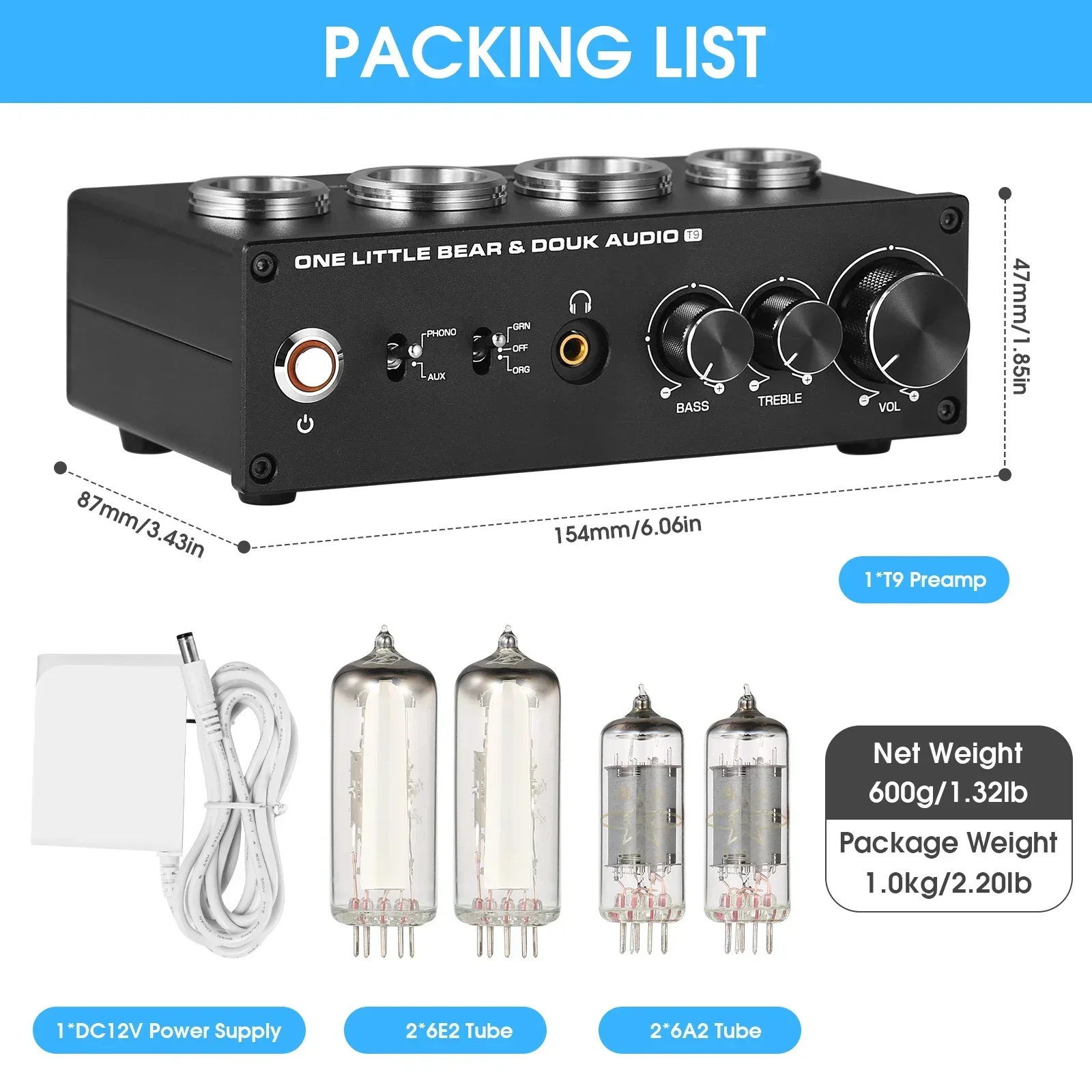 Nobsound T9 Mini Tube Phono Preamplifier - Image 6