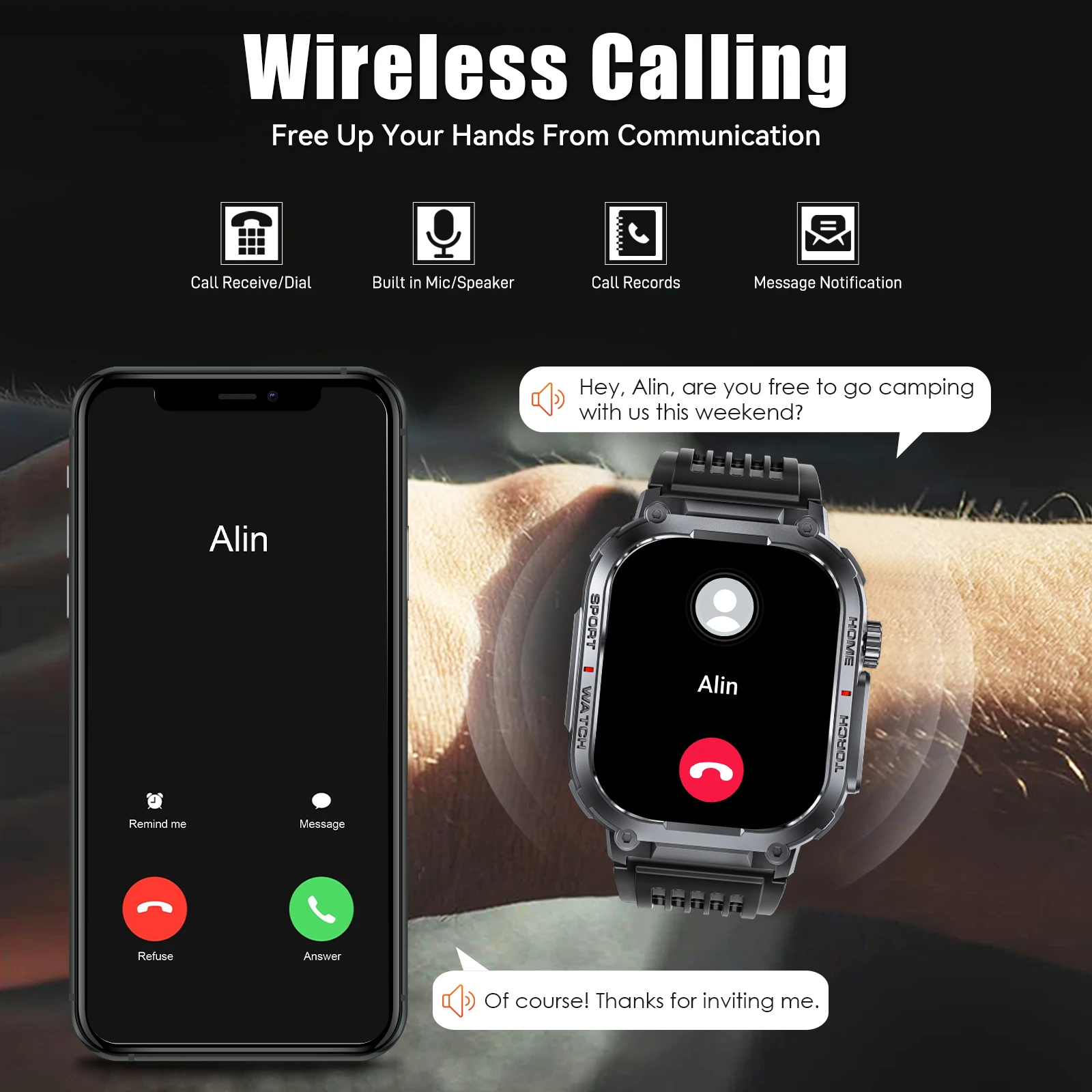 EIGIIS Smartwatch Men 3ATM Waterproof Sports Tracker - Image 4
