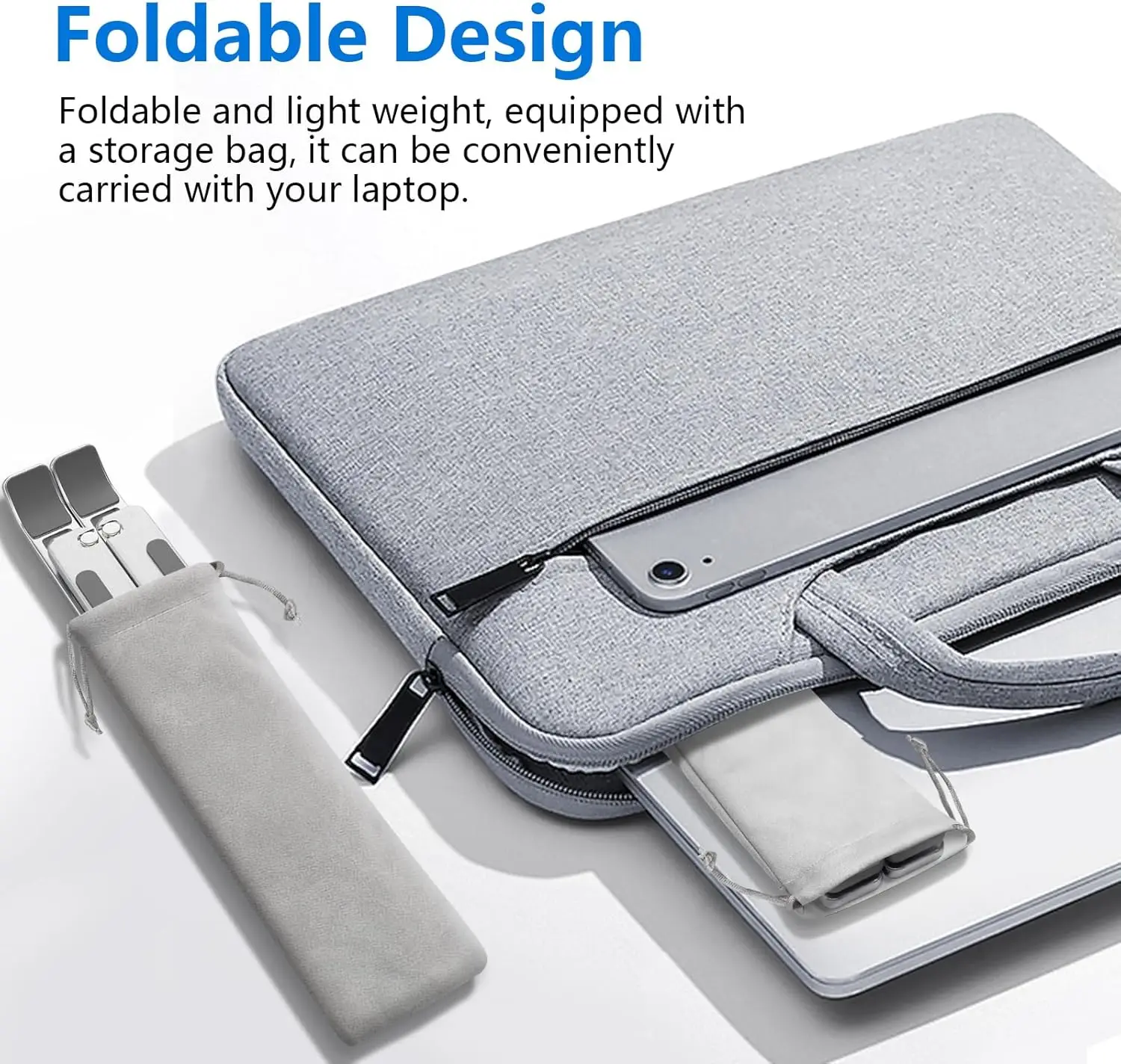 Foldable Aluminum Laptop Stand-Adjustable Height - Image 6