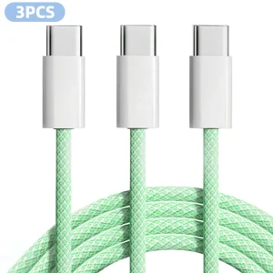 3-Pack 6FT 60W Nylon Braided USB-C Cables - Thumbnail Image 5