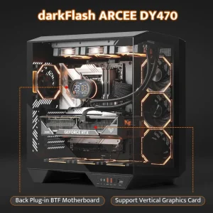 Full-Tower ATX Gaming PC Case with ARGB Fans - Thumbnail Image 4