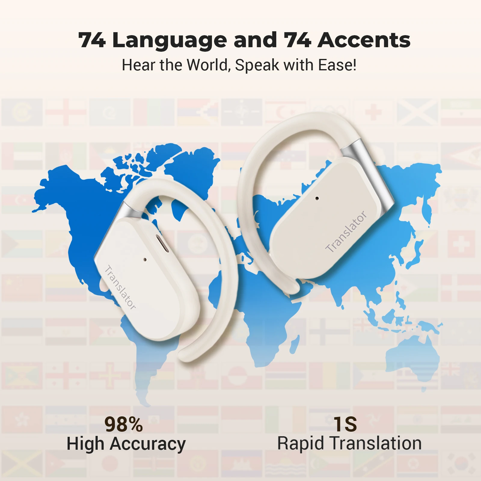 Wooask M9 Real-Time Translator Earbuds - Image 2