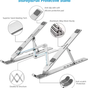 Foldable Aluminum Laptop Stand-Adjustable Height - Thumbnail Image 2
