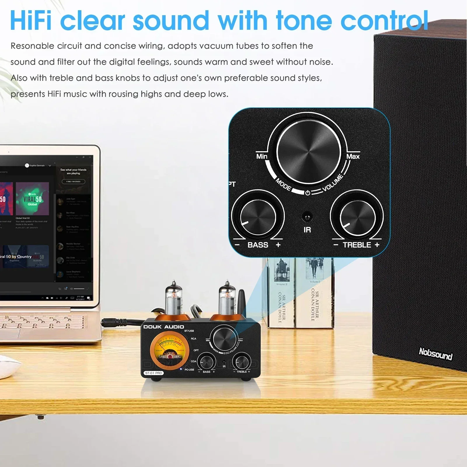 Nobsound HiFi Bluetooth Tube Amplifier 100W×2 - Image 5