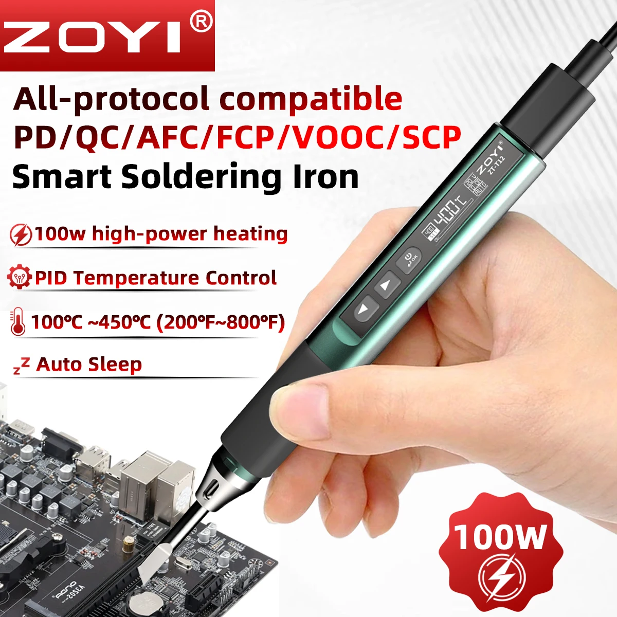 ZOYI ZT-T12 100W Smart Soldering Iron - Image 3