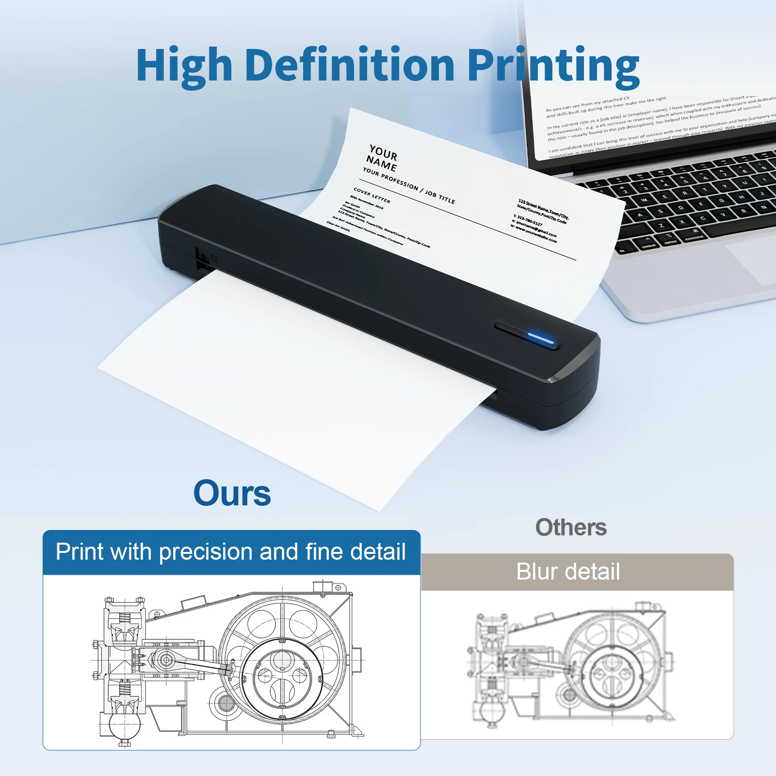 C80 Portable A4 Wireless Thermal Printer - Image 2