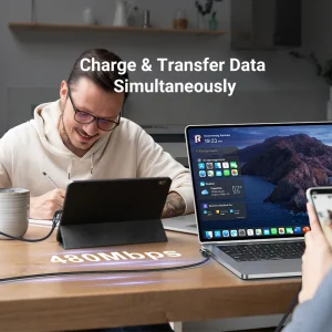 AUFU 2-Pack 240W USB-C to USB-C Cables - Thumbnail Image 6