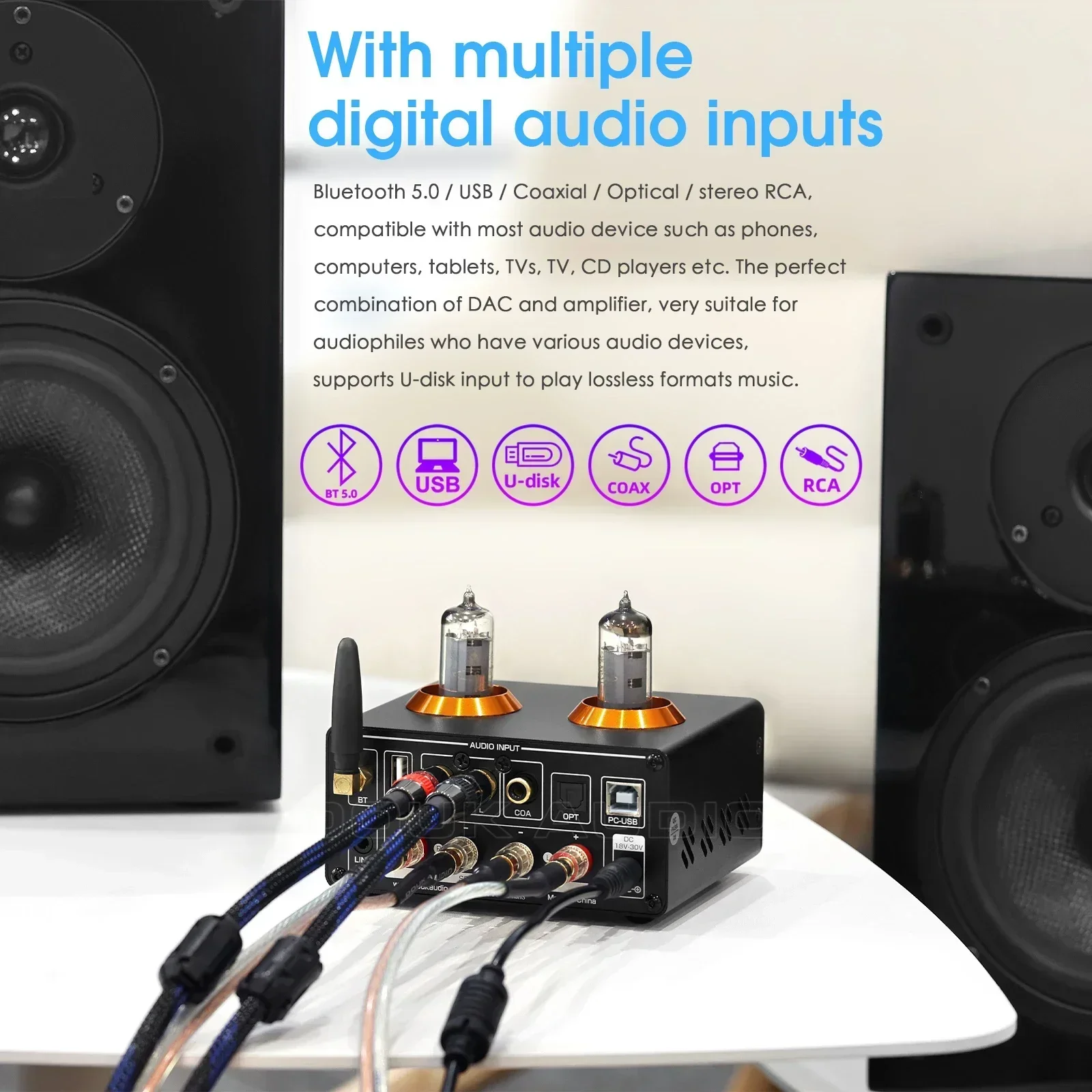 Nobsound HiFi Bluetooth Tube Amplifier 100W×2 - Image 3