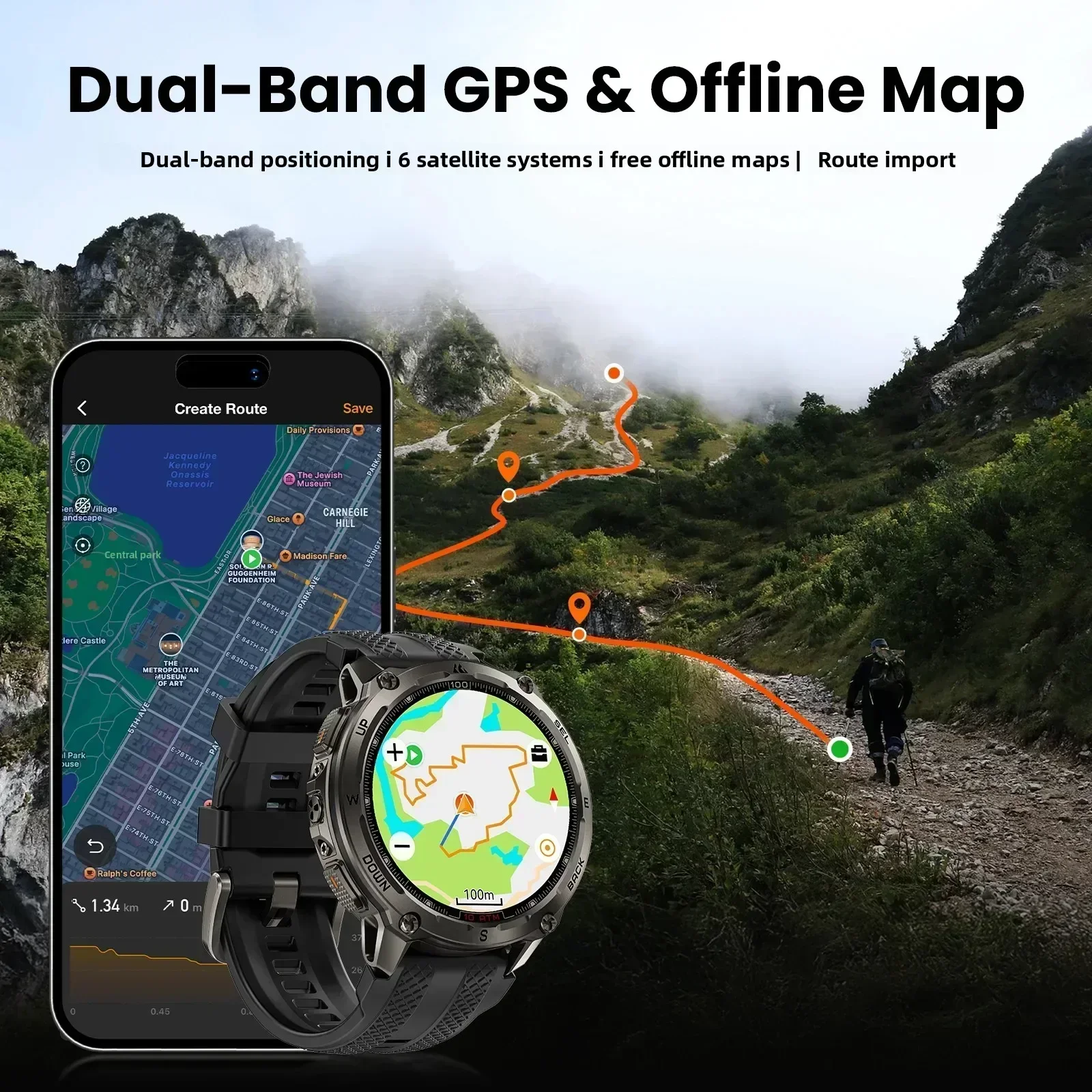KOSPET Tank T4 GPS Waterproof Smartwatch - Image 3