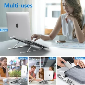 Foldable Aluminum Laptop Stand-Adjustable Height - Thumbnail Image 5