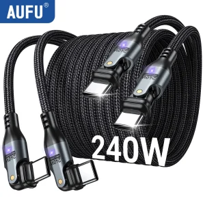 AUFU 2-Pack 240W USB-C to USB-C Cables