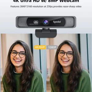 4K 30FPS Wide-Angle Webcam with Microphone - Thumbnail Image 4