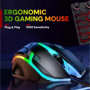 Wired Gaming Keyboard Mouse Headset Combo - Thumbnail Image 4