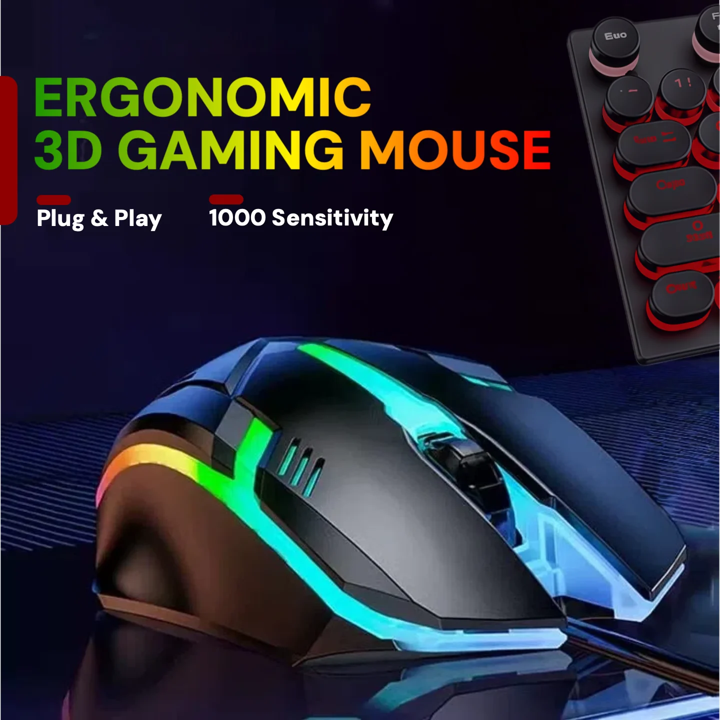 Wired Gaming Keyboard Mouse Headset Combo - Image 4