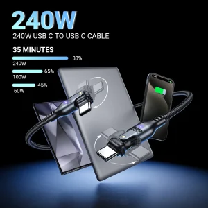 AUFU 2-Pack 240W USB-C to USB-C Cables - Thumbnail Image 2