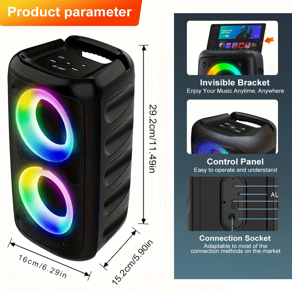 ZNLYRION HY-3317 10W Portable Karaoke Speaker - Image 2