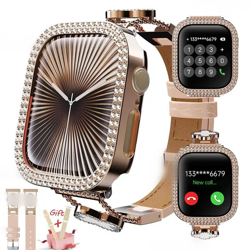 Luxury Rhinestone Smartwatch with Bluetooth Calling - Image 1
