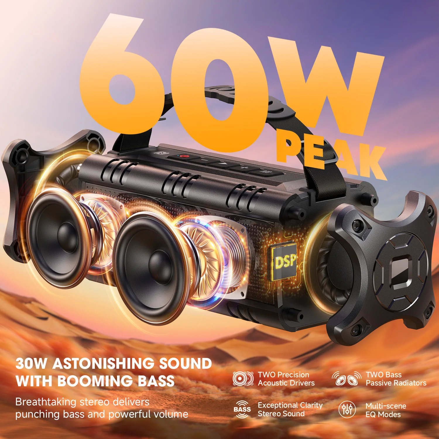 W-KING D8 Mini 30W Portable Bluetooth Speaker - Image 6
