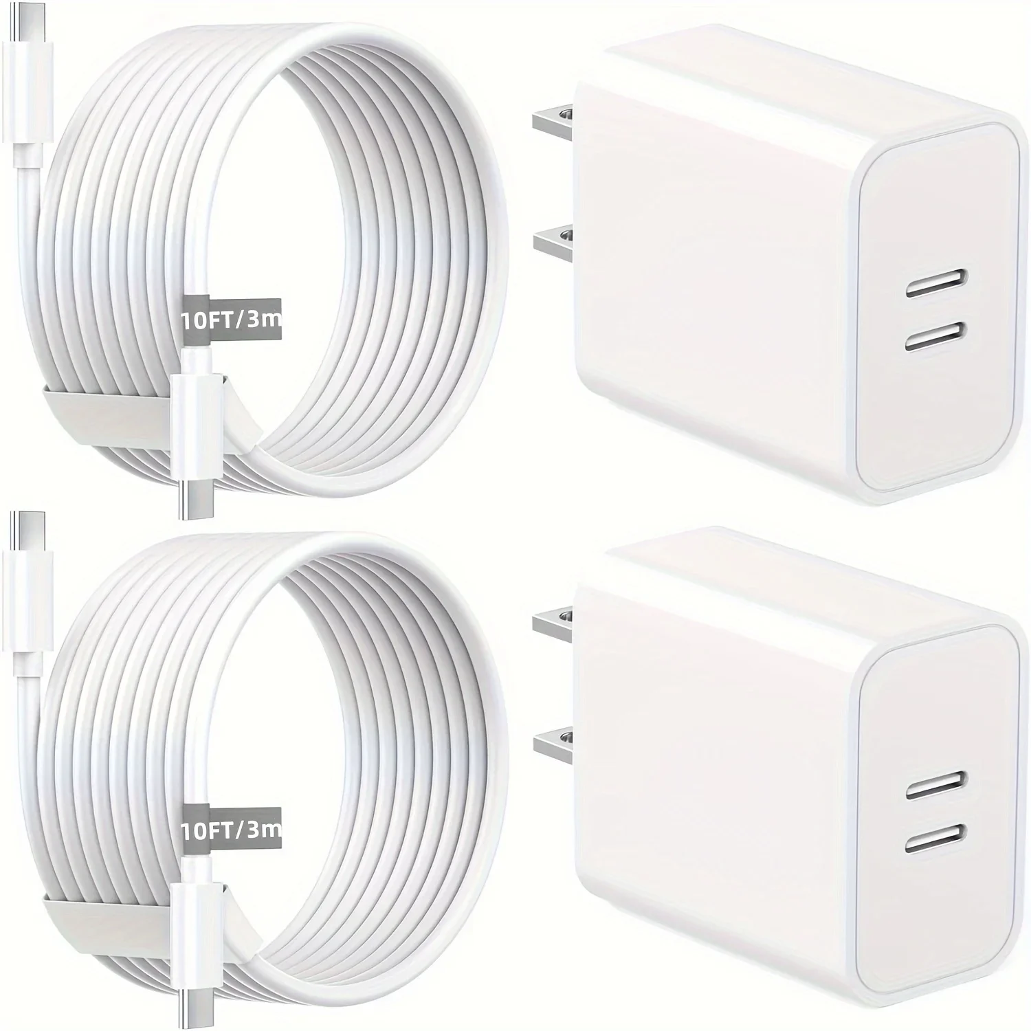 2-Pack 40W Dual-Port USB-C Wall Chargers - Image 1