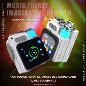 GAMINJA Powerful Bluetooth Speaker with RGB Lights - Thumbnail Image 3