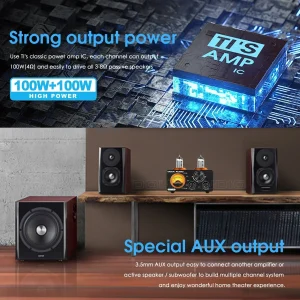Nobsound HiFi Bluetooth Tube Amplifier 100W×2 - Thumbnail Image 4