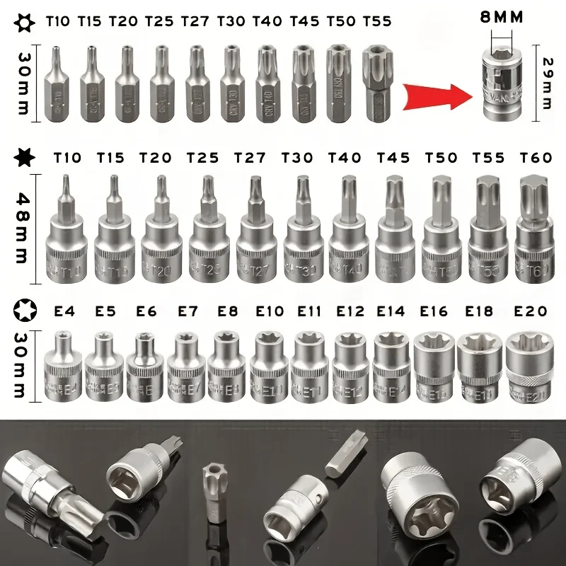 35-Piece Torx E-Torx Screwdriver Bit Set - Image 4