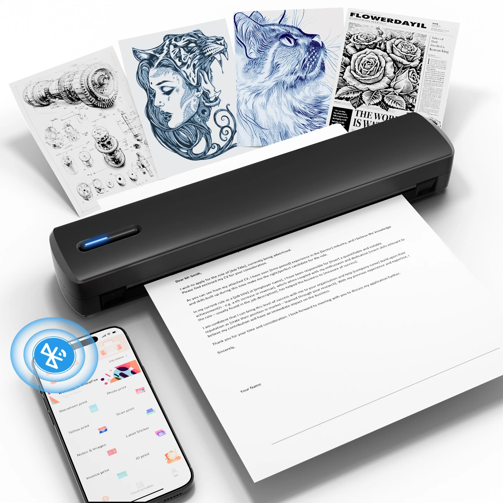 C80 Portable A4 Wireless Thermal Printer - Image 1