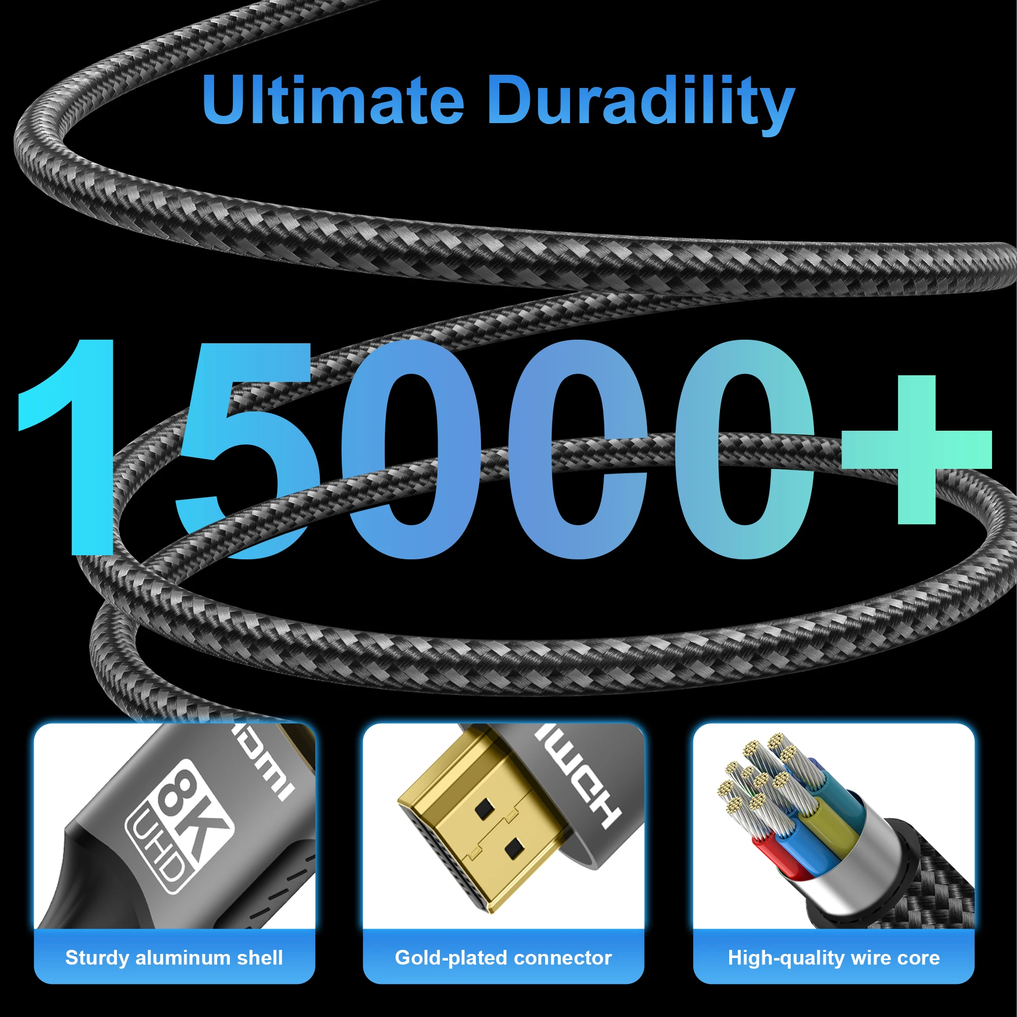 8K HDMI 2.1 Cable 48Gbps HDR 3D - Image 3