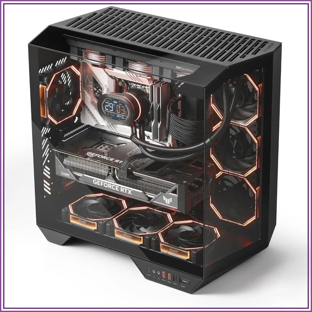 Full-Tower ATX Gaming PC Case with ARGB Fans - Image 1