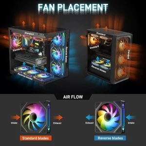LDPCSJ 6-Pack 120mm ARGB PWM Case Fans - Thumbnail Image 4
