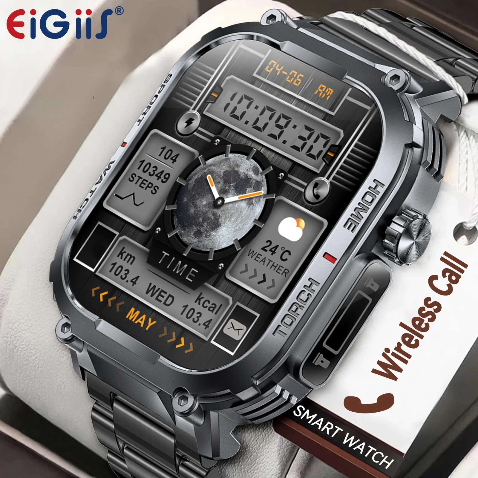 EIGIIS Smartwatch Men 3ATM Waterproof Sports Tracker - Image 1