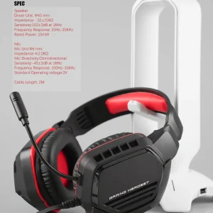 Ergonomic Wired Over-Ear Gaming Headset With Mic - Thumbnail Image 4