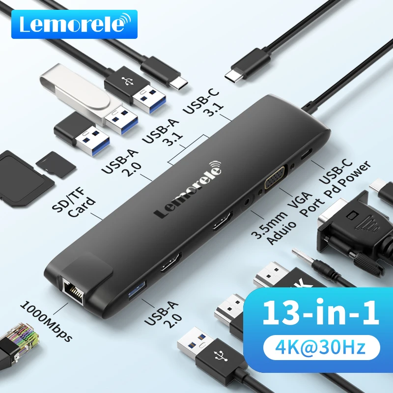 Lemorele 13-in-1 USB-C HDMI Hub - Image 1