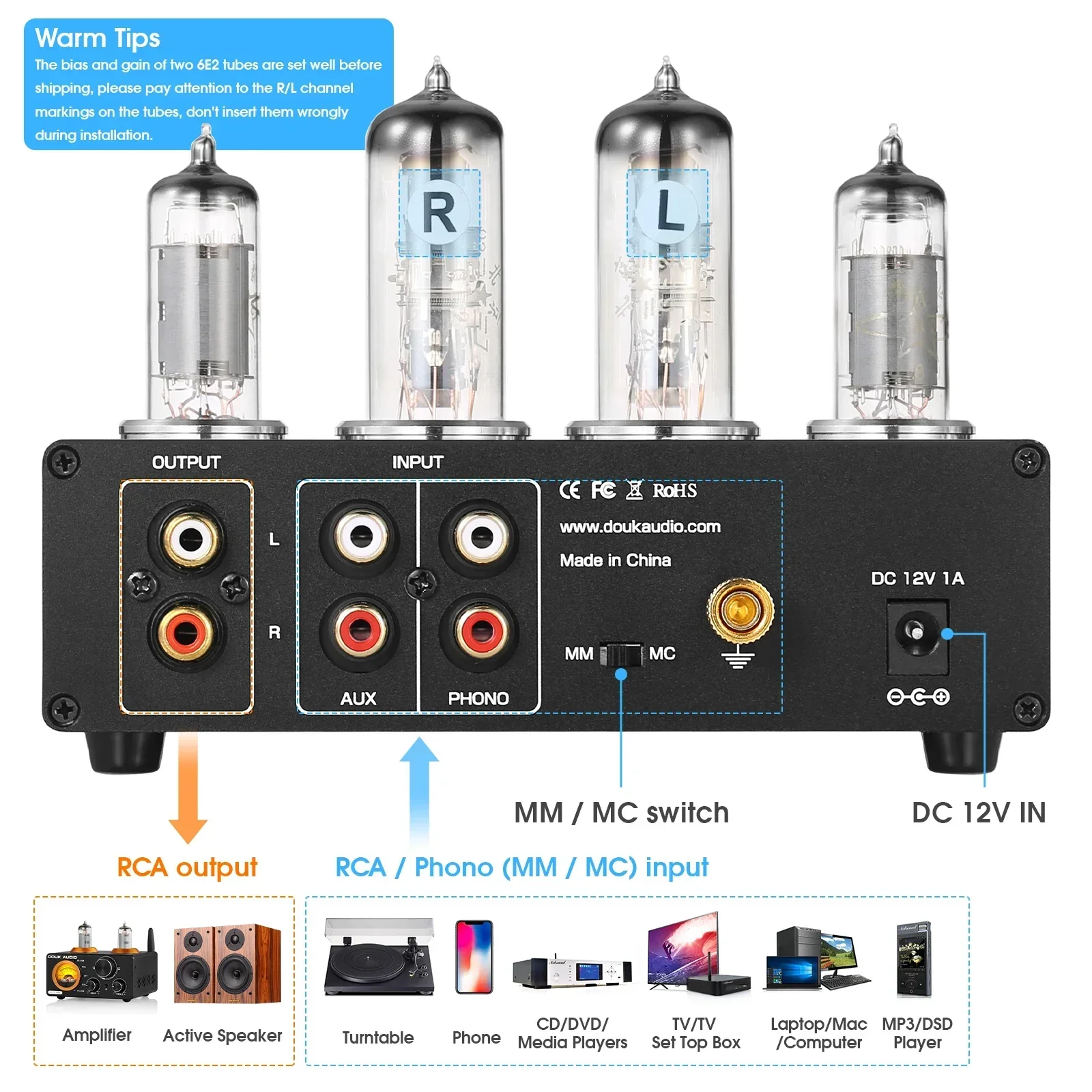 Nobsound T9 Mini Tube Phono Preamplifier - Image 3