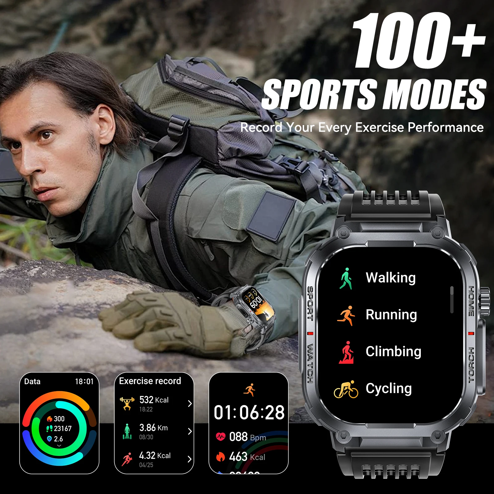 EIGIIS Smartwatch Men 3ATM Waterproof Sports Tracker - Image 5