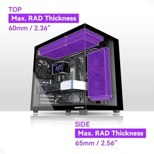 ATX Mid Tower PC Case with 4 Fans - Thumbnail Image 5