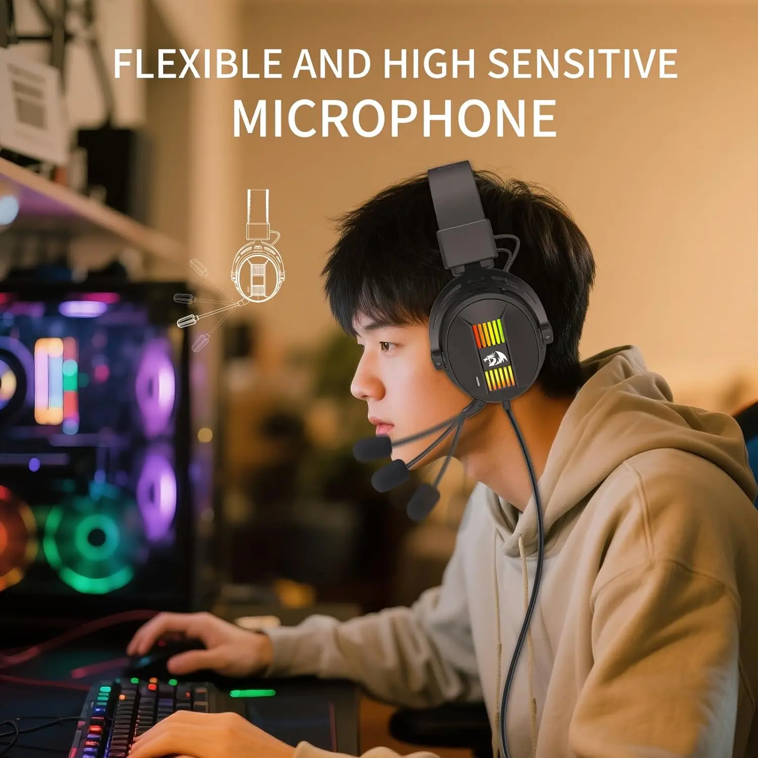 Redragon H375 Wired 7.1 Gaming Headset - Image 2