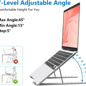 Foldable Aluminum Laptop Stand-Adjustable Height - Thumbnail Image 3