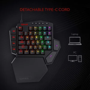 Redragon K585 RGB One-Handed Mechanical Keyboard - Thumbnail Image 4