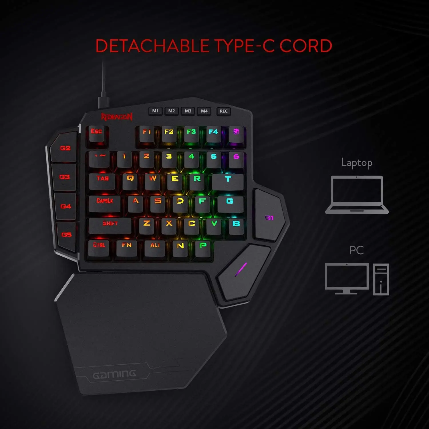 Redragon K585 RGB One-Handed Mechanical Keyboard - Image 4