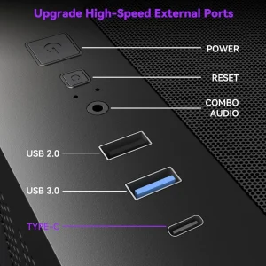 ATX Mid Tower PC Case with 4 Fans - Thumbnail Image 2